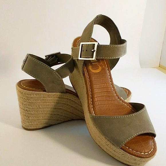 Sam Edelman Circus Gray Suede Delalah Epadrille Wedges Ankle Strap Sandals Sz 8 - Picture 3 of 12